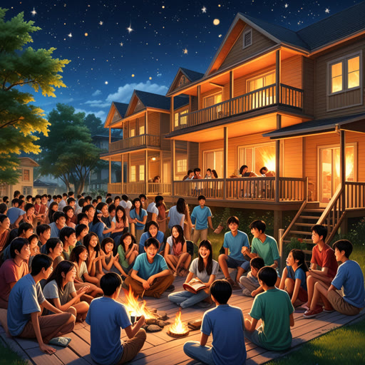 នៅក្នុងសាកលវិទ្យាល័យមួយ បន្ទប់ស្នាក់នៅមួយមានបន្ទប់ធំមួយដែលសិស្សនិស្សិតរាប់សិបនាក់រស់នៅ។ រាត្រីមួយ សូរសំឡេងភ្លើងគ្រោះថ្នាក់បានរាំឡើង បង្ខំឱ្យគេមកចេញយ៉ាងឆាប់រហ័ស។ នៅពេលពួកគេចាប់ផ្តើមផ្ទៃមុខ ពួកគេបានទស្សនាទំងន់មួយនិងរីករាយក្នុងការចែករំលែករឿងរ៉ាវនិងការសើចក្រោមភ្លើងភ្លឺ។ បទពិសោធន៍នេះបានធ្វើឱ្យពួកគេឆាប់នៅជិតគ្នា ជាងពេលណាមួយដែលរកឃើញដោយរញ្ជួយ។