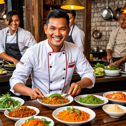 នៅក្នុងក្រុងមានរស់រវើមមួយ គ្រូបង្អាតពេញនិយមម្នាក់បានសម្រេចចិត្តបង្កើតភោជនីយដ្ឋានលាយគ្នា។ គាត់បានលាយរសជាតិបុរាណខ្មែរជាមួយនឹងបច្ចេកទេសធ្វើម្ហូបសម័យថ្មី។ មនុស្សមគ្គុទ្បាជួបគ្នាដើម្បីស្វែងរកការលាយគ្នាអស្ចារ្យនេះ ដែលពួកគេរីករាយជាមួយម្ហូបដែលបញ្ចុះផ្សំអោយពីម្ហូបទៅបែបរង្វង់ប្រដាប់ឧបករណ៍រួមមានសម្បូរពណ៌។ ភោជនីយដ្ឋាននេះត្រូវបានចាប់អារម្មណ៍ ហើយមនុស្សគ្រប់រូបអួនចិត្តនឹងនរណាព្រហ្មណ៍ប្រាប្រើពណ៌នៃវប្បធម៌ដើម្បីមើលឃើញ។