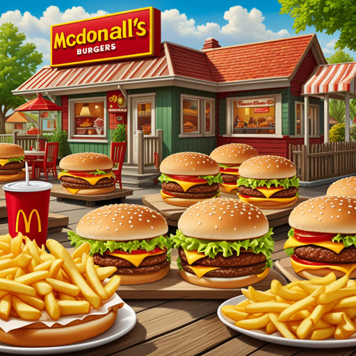 កាលពីមួយពេល,有一个名叫Macdonald的小男孩住在一个小村庄里。他梦想着开一家快餐店。有一天,他开始在后院出售汉堡包和薯条。美味的食物使每个人团聚,不久'麦当劳'便成为小镇的热门话题。人们为了品尝他美味的食物,不远万里而来。