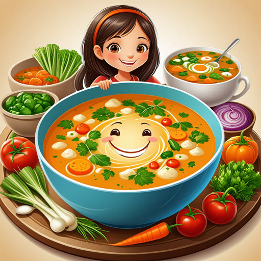 នៅក្នុងភូមិមួយស្អាត មានអ្នកធ្វើម្ហូបល្អម្នាក់ឈ្មោះមីយ៉ា។ មនុស្សគ្រប់គ្នាញឹកញ័រអាហាររបស់នាង ជាពិសេសស៊ុបបន្លែដ៏មានចម្ងាយដ៏ល្បីរបស់នាង។ ថ្ងៃមួយ អ្នកដំណើរមួួយបានចុះនៅ និងមីយ៉ាបានបរិច្ឆេទស៊ុបក្តៅមួយខ្យល់នោះឱ្យគាត់។ នៅពេលគាត់យកតំឡើង សំឡេង‘mm’សប្បាយរីករាយប្រាប់គាត់ឡើង។ មីយ៉ាស្នើម្តងមួយយល់ថានាងបានធ្វើអាហារដល់អតិថិជនមួយរយៈ។ ចាប់តាំងពីថ្ងៃនោះ មនុស្សដំណើរទ្រាំត្រូវតែទៅរកអាហារដែលធ្វើឱ្យមនុស្សគ្រប់គ្នាបន្តិចបន្តួចផ្លាំមកថា ‘mm’។