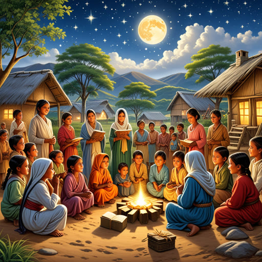 កាលពីពេលមួយនៅក្នុងភូមិទីតាំងតូចមួយ មានកុមារមួយបានកើតមកលើថ្ងៃផ្សិតភ្លឺណាស់នៅមុខរសៀល។ ប្រជាជននៅភូមិបានប្រារព្ធពិធីអបអរសាទរយ៉ាងធុញទ្រាន់សម្រាប់ថ្ងៃកំណើតរបស់កុមារ។ មនុស្សជាច្រើនជឿថាម៉ោងបណ្តឹងបានកំណត់អនាគតរបស់កុមារ។ នៅព្រឹកច័ន្ទ ម្ដាយឆ្លើយយោបល់នៃកុមារ និងបានគូសសន្យាថានឹងមានអនាគតដ៏អស្ចារ្យ។ ខណៈដែលកុមារបានធ្វើចិត្តធ្វើអារម្មណ៍ទៀត នេះនឹងកើតដល់ការព្យាករណ៍និងភូមិបានរីកចម្រើនជាមួយវិសាលភាពថ្មី។