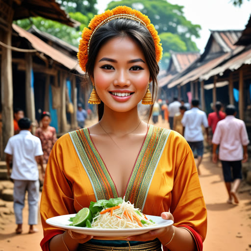 កាលពីនេះ មានទីក្រុងមួយផ្សព្វផ្សាយដោយពន្លឺ មានស្រីវ័យក្មេងឈ្មោះឌីនាទា។ នាងមានជាតិប្រភេទពិសេស ដោយព្រោះគាត់ជាខ្មែរ និងបារាំងចុះ។ ថ្ងៃមួយ នាងបានសម្រេចចិត្តស្វែងយល់អំពីវប្បធម៌ខុសគ្នា។ នាងបានពាក់ខៀវប្រពៃណីកម្ពុជាក្នុងពេលដែលសាកល្បងម្ហូបបារាំង។ ការសាមគ្គីនេះធ្វើឱ្យនាងមានភាពពិសេស ហើយជួយឲ្យនាងសូមកត ឯហ្នឹងជាពិភពអាក្រាត។