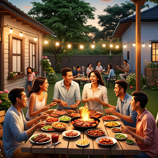 នៅក្នុងតំបន់តូចមួយ មានគ្រួសារជាច្រើនរស់នៅ និងថែរក្សាអនុកុលគ្នា។ ថ្ងៃមួយ គ្រួសារថ្មីមួយបានធ្វើដំណើរមកដល់, នាំមកនូវការកំសាន្ត និងអ្នកនាំអន្តរាយផ្សេងៗ។ ពួកគេបានរៀបចំកម្មវិធីប៊ាបេឌីយ៉ូ នៅក្នុងតំបន់, ហៅធ្វើអោយនរណាចូលរួមចែកចាយអាហារនិងរឿងខ្លីៗ។ នៅនៅលើកែកា ព្រឹកនេះធ្វើបានល្បី ហើយមើលទៅមានភាពសប្បាយរីករាយ។ តំបន់នេះបានក្លាយជិតស្និទ្ធគ្នាបានល្អ និងពួកគេបានរកឃើញវត្ថុមានតម្លៃក្នុងការអភិវឌ្ឍន៍មិត្តភាពថ្មី។