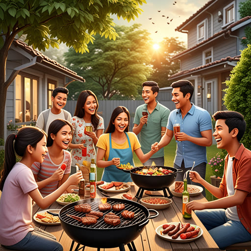 នៅក្នុងតំបន់តូចមួយ មានគ្រួសារជាច្រើនរស់នៅ និងថែរក្សាអនុកុលគ្នា។ ថ្ងៃមួយ គ្រួសារថ្មីមួយបានធ្វើដំណើរមកដល់, នាំមកនូវការកំសាន្ត និងអ្នកនាំអន្តរាយផ្សេងៗ។ ពួកគេបានរៀបចំកម្មវិធីប៊ាបេឌីយ៉ូ នៅក្នុងតំបន់, ហៅធ្វើអោយនរណាចូលរួមចែកចាយអាហារនិងរឿងខ្លីៗ។ នៅនៅលើកែកា ព្រឹកនេះធ្វើបានល្បី ហើយមើលទៅមានភាពសប្បាយរីករាយ។ តំបន់នេះបានក្លាយជិតស្និទ្ធគ្នាបានល្អ និងពួកគេបានរកឃើញវត្ថុមានតម្លៃក្នុងការអភិវឌ្ឍន៍មិត្តភាពថ្មី។