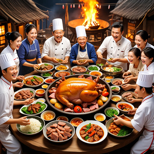កាលពីមួយថ្ងៃនៅភូមិសេះមួយ មានអ្នកបរិញ្ញាកមভাবেឈ្មោះថូរី ដែលមានឈ្មោះល្អសំរាប់សាច់ទាកក់ដ៏ឆ្ងាញ់របស់នាង។ មួយថ្ងៃ នាងសម្រេចចិត្តធ្វើពិធីបុត្រសាច់ទាកក់សម្រាប់ជននៅភូមិ។ មនុស្សគ្រប់រូបបានយកម្ហូបខ្លួនឯងមកជួយប្រើការណែនាំសាច់ទាកក់។ នៅយប់នោះ ភូមិលើកឡើងជាមួយនឹងការព្រមព្រៀង ការកំសាន្ត និងកំណត់ចិត្ដមិនអាចចាំបានពីអាកាសបានជាប់នឹងអាកាសដែលបានរាំឡើងពីសាច់ទាកក់ឆាផ្នែក។ ការលួងលោមដ៏ពេញនិយមរបស់ថូរីបានក្លាយជាបណ្តូរប្រាំមួយនៃប្រពៃណី ដែលនាំឱ្យសហគមន៍មានភាពរួមបញ្ចូលគ្នារៀងរាល់ឆ្នាំ។