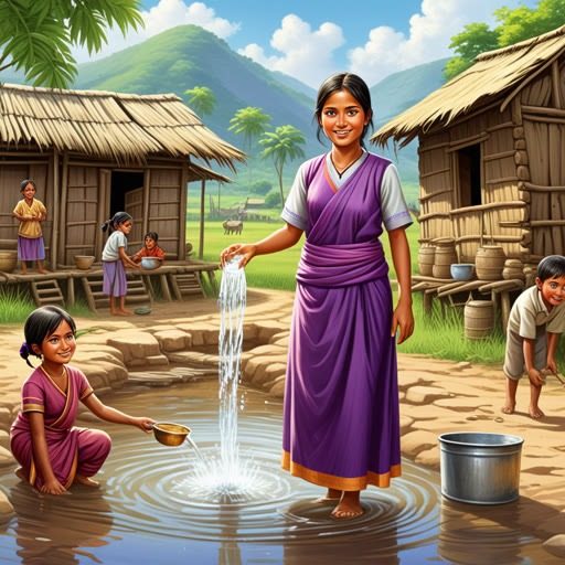 ក្នុងភូមិប្រុងប្រយ័ត្នមួយ មានជួញដូរ ბრძឌូនជាងដែលមានចំណេះដឹងអំពីការលាងសំអាត។ គាត់បានបង្រៀនអ្នកនៅក្នុងភូមិពីសារៈសំខាន់នៃការលាងសំអាតប្រភពទឹក។ មួយថ្ងៃ, ក្មេងស្រីម្នាក់ឈ្មោះឡីឡា បានសម្រេចចិត្តបង្កើតប្រព័ន្ធលាងសំអាតសម្រាប់គ្រួសាររបស់គាត់។ បន្ទាប់ពីការងារយ៉ាងខ្លាំង និងការប្តេជ្ញាចិត្ត, លីឡាបានធ្វើឱ្យទឹកស្អាតជ Successfully, bringing joy and health to her family. ភូមិបានសរសើរលីឡាសម្រាប់កិច្ចអនុវត្ដរបស់គាត់ ហើយគាត់ក្លាយទៅជាសញ្ញានៃភាពស្អាត និងការបង្កើតថ្មី។