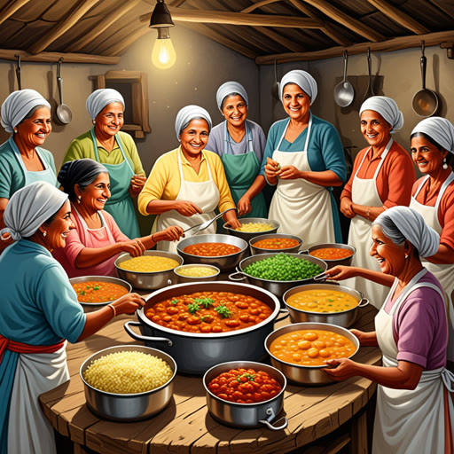 កាលពីមួយពេលនៅភូមិគ្នាក្រោម ផ្តល់ជូនវង់នាងលីណានៃការធ្វើម្ហូបគឺជាព័ត៌មានមួយដែលពេញនិយមក្នុងការធ្វើម្ហូប។ រាត្រីរាល់យប់នាងមានការរំភើបក្នុងការធ្វើម្ហូបឆ្ងាញ់។ ថ្ងៃមួយនាងបានសម្រេចចិត្តថានឹងរៀបចំឧបាយឲ្យភូមិដ៏ច្រើន ហើយបានអញ្ជើញប្រជាពលរដ្ឋទាំងអស់។ ប្រជាពលរដ្ឋបានអាន汤ម្ហូប ហើយបានចែករំលែករឿងជីវិតរបស់គេ។ នៅមួយយប់នោះ ក្នុងក្រោមភ្លឺផ្កាយ អ្នកទាំងអស់បានមានអំណងនៃមិត្តភាពនិងសហគមន៍។ ការធ្វើម្ហូបរបស់ឡីណា មិនត្រឹមតែបានឈប់ថ្លើមនោះទេ ដោយថែមទាំងធ្វើឱ្យមនុស្សជិតស្និទ្ធជាមួយគ្នា។