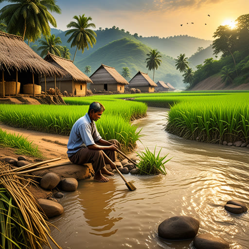 នៅក្នុងភូមិមួយ មានកសិករ ខិតខំ named ថ័ម ដែលធ្វើការពីព្រឹកដល់ល្ងាចដោយមិនឈប់សម្រាក យូរ។ ថ្ងៃមួយ មិត្តភក្តិរបស់គាត់បានអនុសាសន៍ថា 'ថ័ម ចាំខ្ញុំ! អ្នកត្រូវការព្យប្បរមាសម្រាប់ការងារខិតខំទាំងនេះ!' ដូច្នេះ គាត់បានយកថ្ងៃសៅរ៍។ មកដើម្បីសម្រាកនៅតាមកន្រ្តក។ ការព្យប្បរមាផ្តល់ឱ្យគាត់ការស្ដារឡើងវិញនូវថាមពលដុច្ចុប៉ុន្តែមិនត្រឹមតែបានមកដំណើរការដៃផ្ចី។