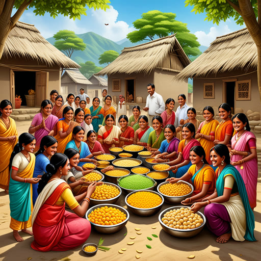 កាលពីមួយនៅក្នុងភូមិមួយមានពាណិជ្ជករសម្បទិសមួយឈ្មោះអាសាហា។ អាសាហាមានផ្ទះស្អាតមួយបំពេញដោយទ្រព្យសម្បត្តិ។ ថ្ងៃមួយ គាត់បានសម្រេចចិត្តចែករំលែកអំណោយសម្បត្តិរបស់គាត់ទៅកាន់អ្នករស់នៅក្នុងភូមិ។ គាត់បានរៀបចំពិធីបុណ្យដ៏ធំឲ្យមនុស្សទាំងអស់បរិភោគម្ហូបឈ្ងុយឈ្ងាត់។ អ្នករស់នៅក្នុងភូមិនៅអាស៊ីបានទទួលស្គាល់ភាពក្មេងដាពីអាសាហា ហើយបានបាទសន្យាថាទៀតដើម្បីជួយគាត់នៅពេលដែលគាត់ត្រូវការជួញដោយ។ អាសាហាបានយល់ថា ការមានសម្បត្តិមិនមែនគ្រាន់តែមានទ្រព្យសម្បត្តិទេ អ៉ីតដោយនេះဟឺមានអារម្មណ៍ចំបងចំពោះការចែករំលែកនិងបង្កើតទំនាក់ទំនង។
