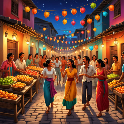 នៅថ្ងៃរោលណាស់មួយ ក្នុងយប់សក្តិសមមួយ បណ្ណាចិត្តក្មេងម្នាក់ទៅឈ្មោះម៉ាយ៉ា បានសម្រេចចិត្តទៅដំណើរកំសាន្តការផ្លូវក្រៅផ្ទះរបស់ខ្លួន។ នាងបានឃើញអ្នកលក់ផ្លែឈើពណ៌ស្រី និងឮស្ងាត់នាក់កម្សាន្តPlayingនៅខាង។ នៅពេលនាងដើរទៅកាន់ផ្លូវមួយ នាងបានជួបមិត្តម្នាក់ដែលបានអញ្ជើញឱ្យនាងចូលរួមជាមួយការបង្ហាញរាំផ្លូវ។ ម៉ាយ៉ាក៏មានពេលវេលាក្នុងយប់រាំ និងសង្កេតសំឡេងសម័យស្រស់ក្នុងពេលនេះ។